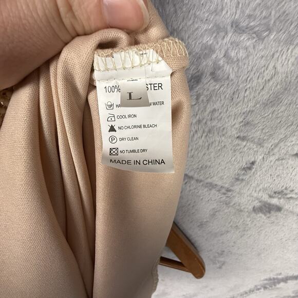 Women’s Dress L Gold‎ Beaded Flapper Fringe 20s Inspired Artsy Boho Gatsby Party - Picture 8 of 11